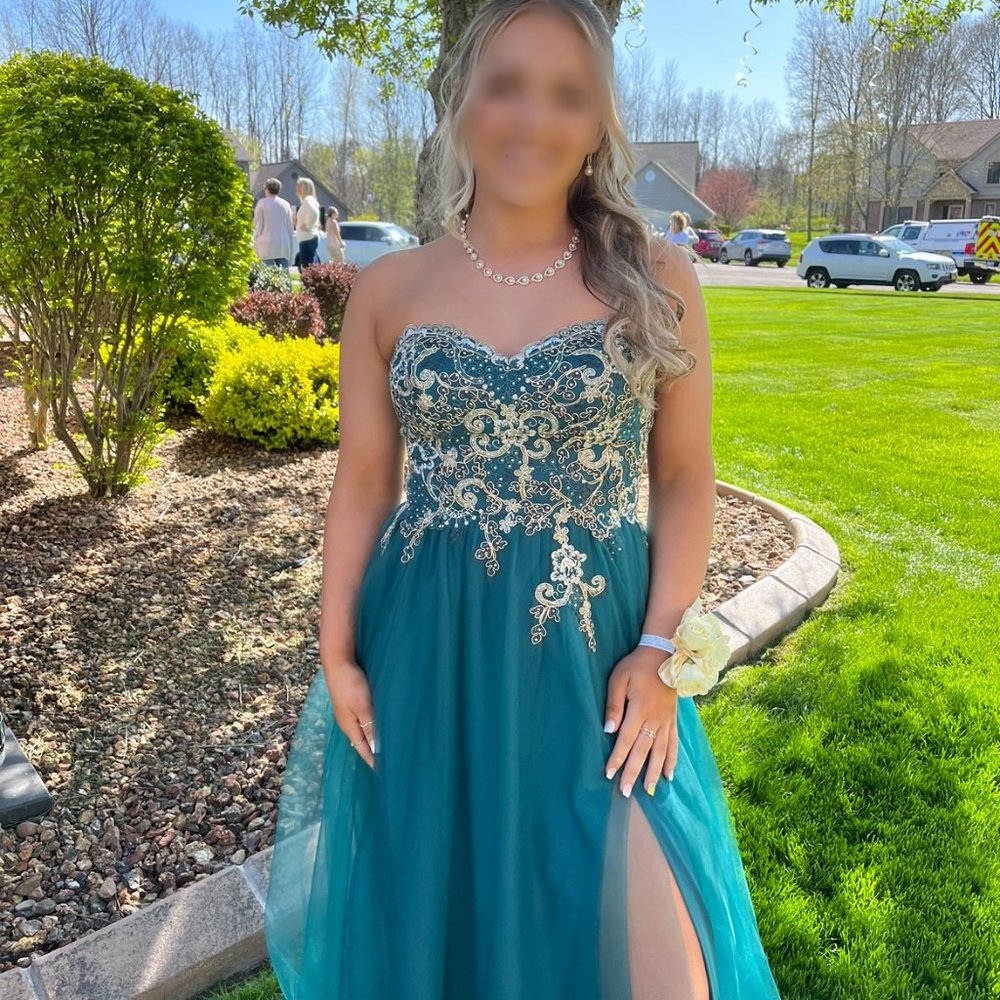 Dark Teal Prom Dress